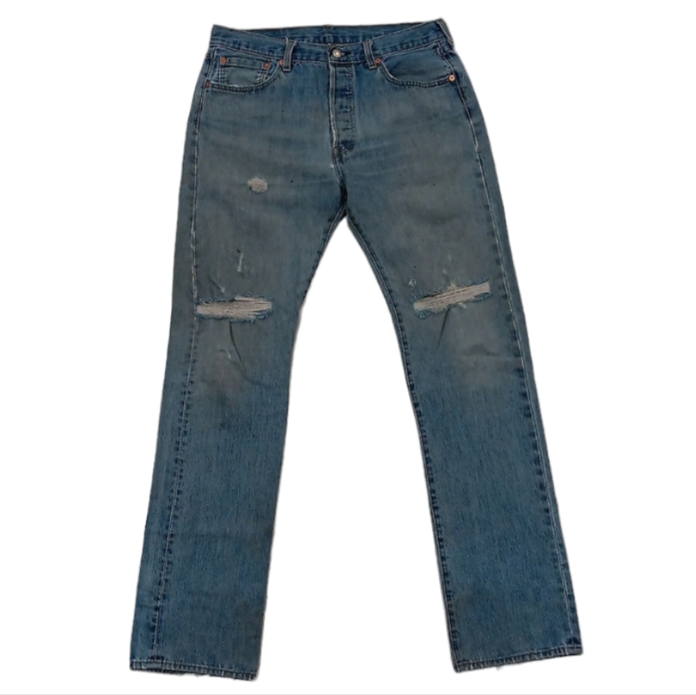 Levi's 501 Distressed Ripped Jeans - Picture 2 of 10